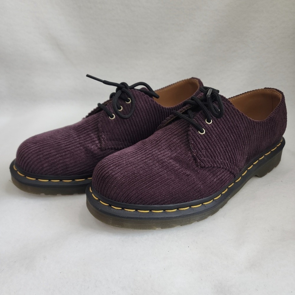 Dr. Martens 1461 Mens US 8 Oxford Oxblood Duchess Corduroy Lace Up Dress Shoes